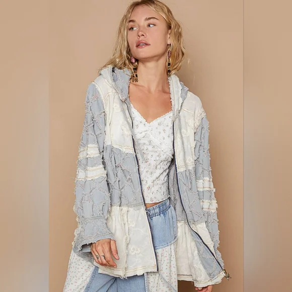 POL Clothing Long Sleeve A-Line Zip Up Hoodie Jacket Women’s Size M - Picture 2 of 10